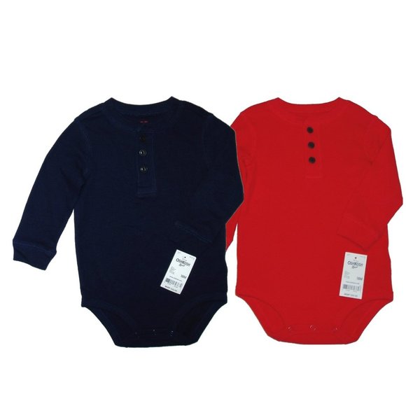 NWT Lot Oshkosh Bodysuit Boys Shirt b/'gosh One Piece Long Sleeve Warm